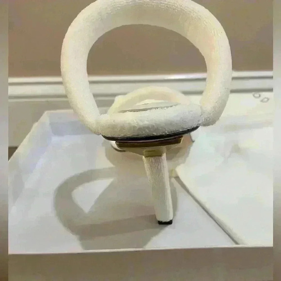 Good American sandal Terry cloth white made in Spain stiletto heels. 8.5 New - Picture 3 of 5